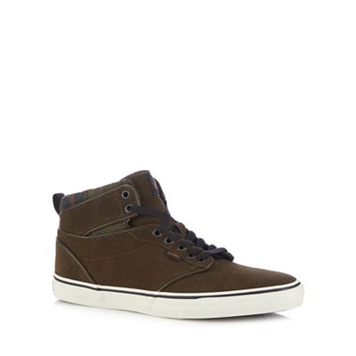 Brown 'Atwood' hi-top suede trainers